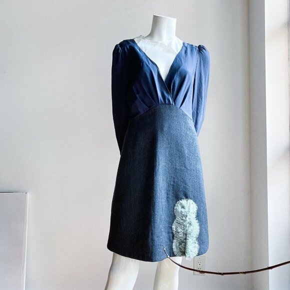 Carven Blue and White Mini Dress - Picture 3 of 10